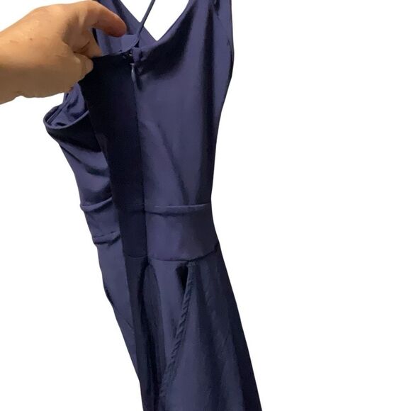 Halara Breezeful Backless Wide Leg Quick Dry Resort Slip Jumpsuit Blue Large NWT - Picture 6 of 7